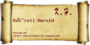 Károli Herold névjegykártya